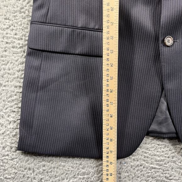 LAUREN RALPH LAUREN BLAZER MENS 42R BLUE PINSTRIPE TWO BUTTON SUIT JACKET WOOL - Picture 7 of 11